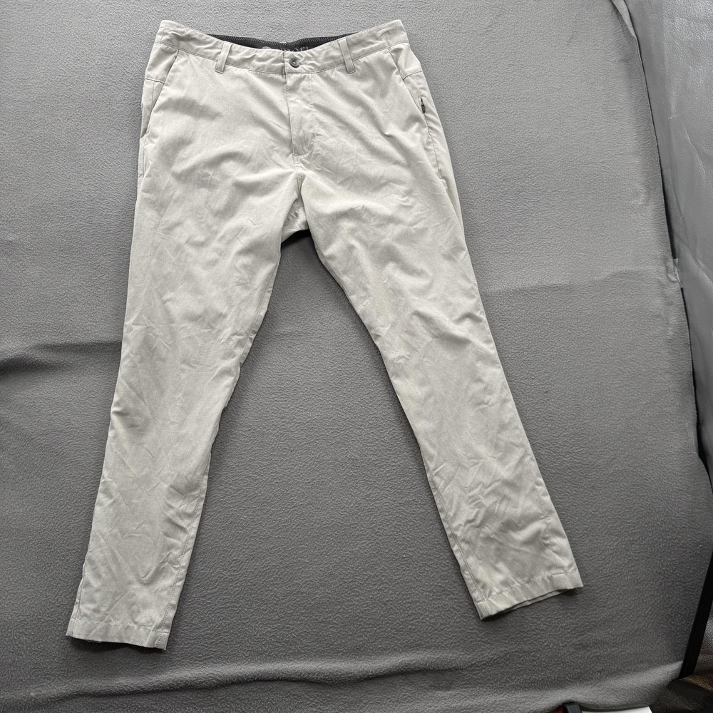 Vuori Pants Mens 33x30 Beige Khakis Stretch Zip Pocket Travel Casual Performance